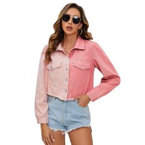 Two-Tone Cropped Jacket